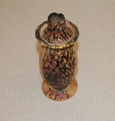 Lidded vessel with pyrography by Geoff Christie